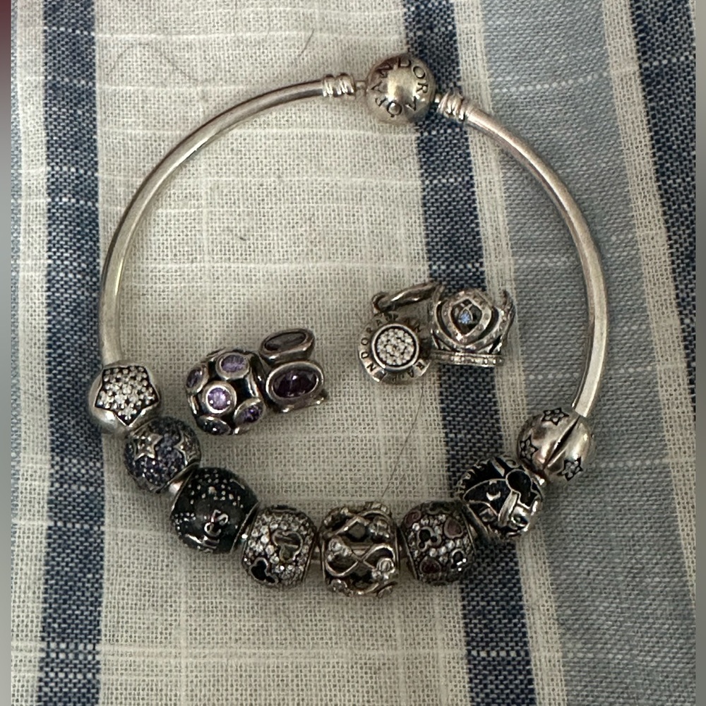 Authentic Disney Pandora charms and bangle LOT